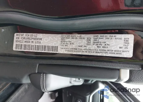 2023 Jeep Grand Cherokee L Limited 4X4 z USA, uszkodzony, nr VIN 1C4RJKBG0P8839104